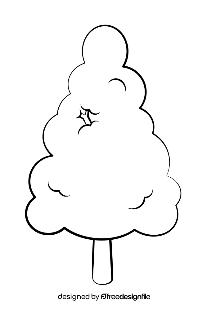 Tree black and white clipart