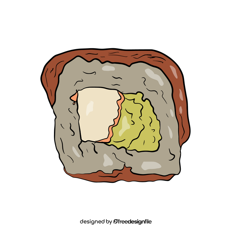 Sushi rolls cartoon clipart