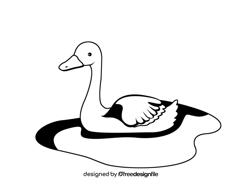 Swan black and white clipart