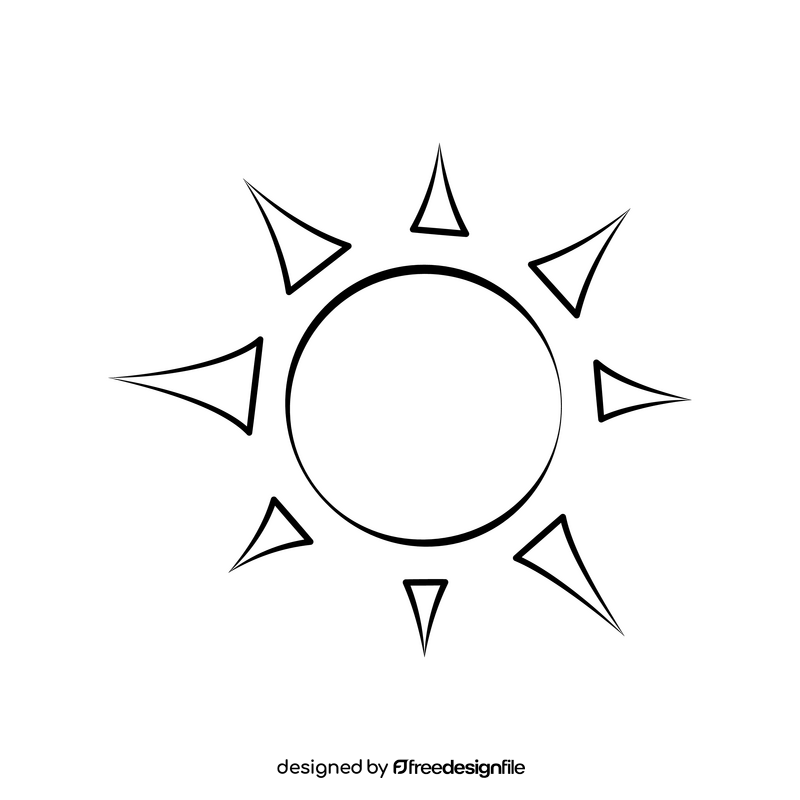 Sun black and white clipart