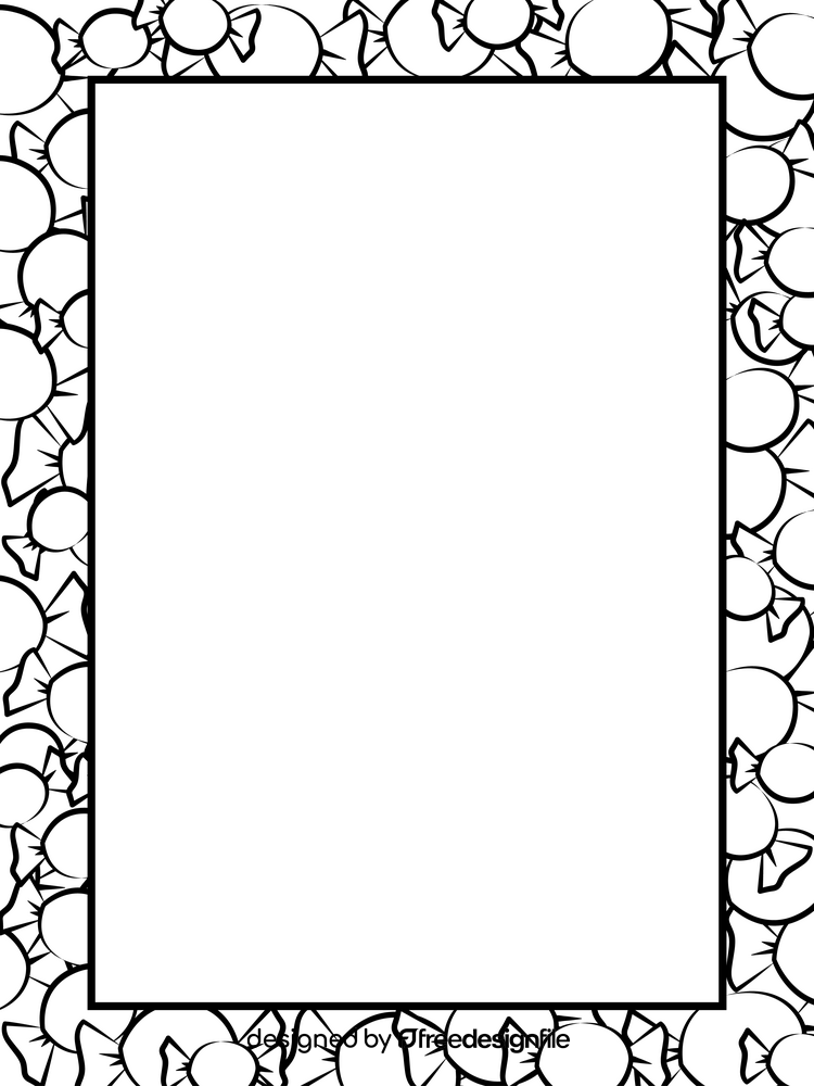 Candy border black and white clipart