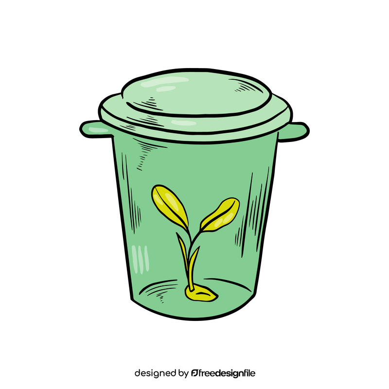 Eco garbage waste trash bucket clipart