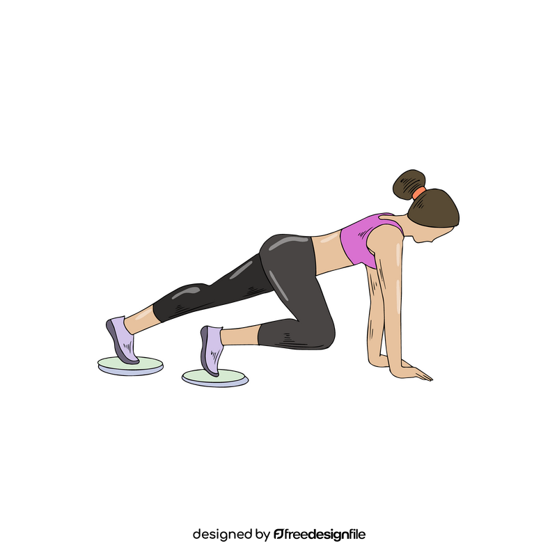 Fitness girl training clipart