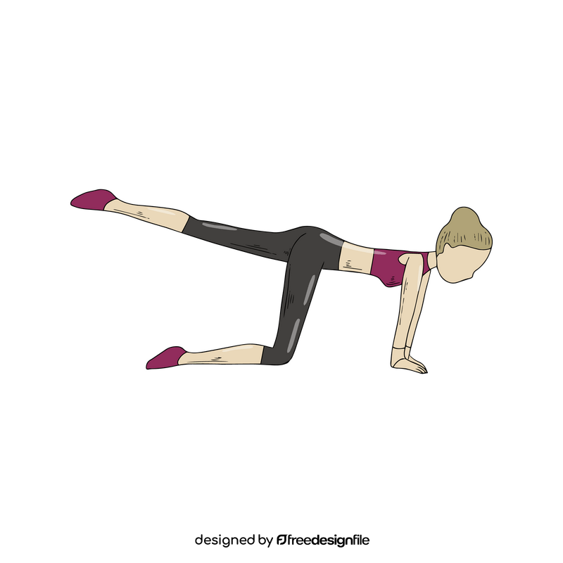 Girl doing gymnastics cartoon clipart