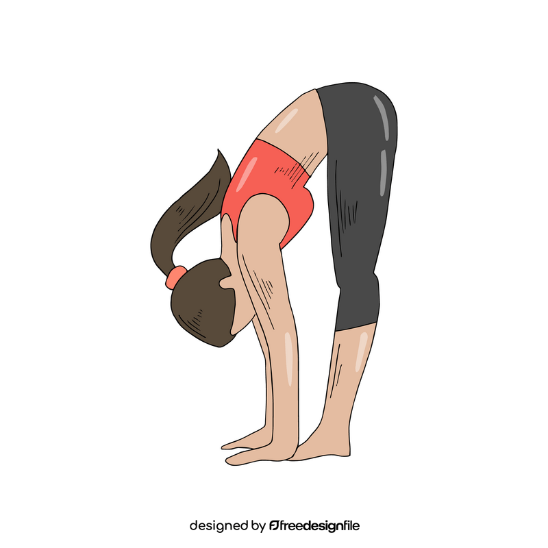 Cartoon girl doing gymnastics clipart