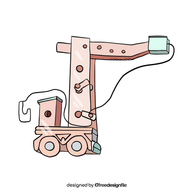 Wooden crane toy clipart