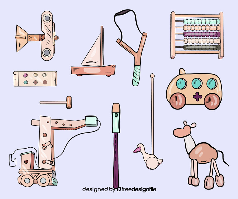 Wooden toys vector