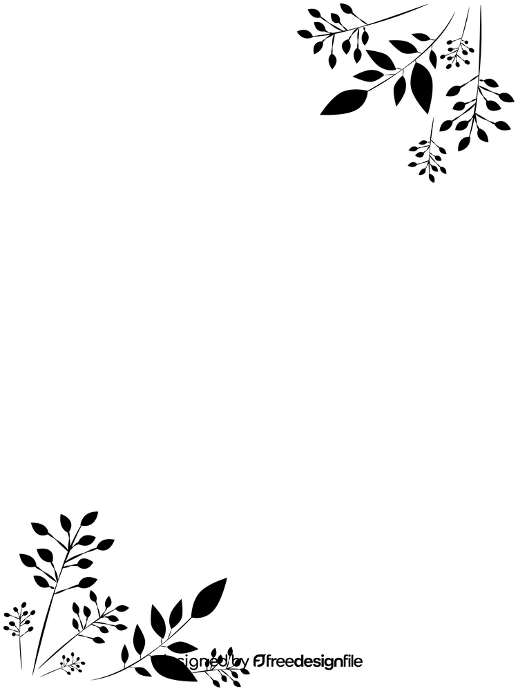 Corner flower border black and white clipart free download