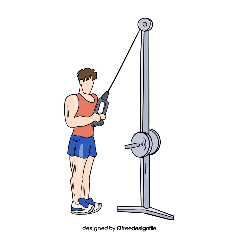 Man in gym cartoon clipart