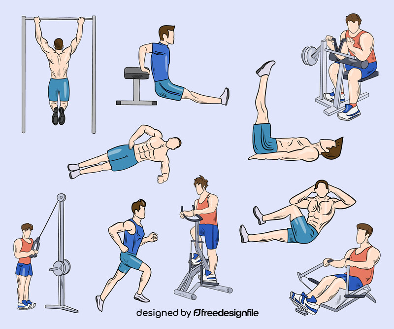 Gym training vector