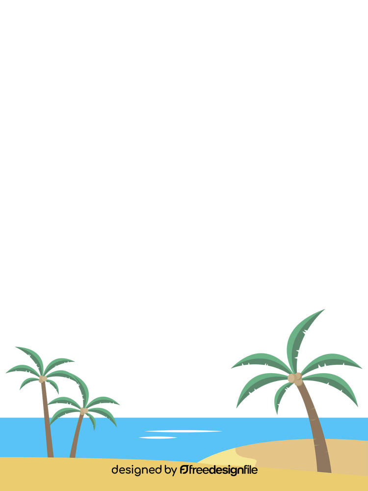 Beach palm border clipart