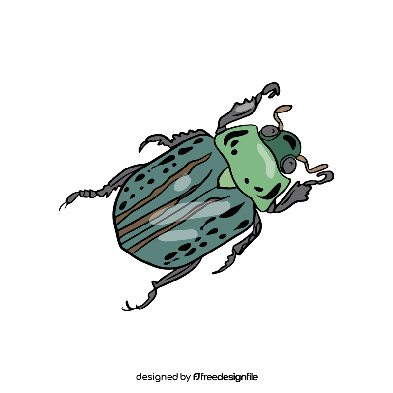 Green bug illustration clipart