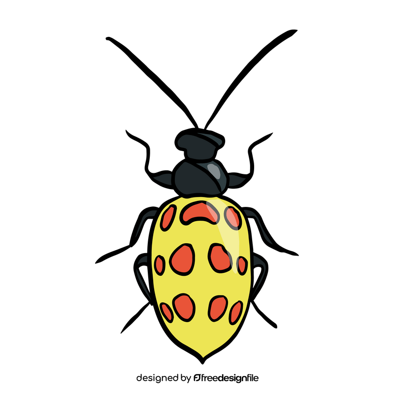 Yellow bug drawing clipart