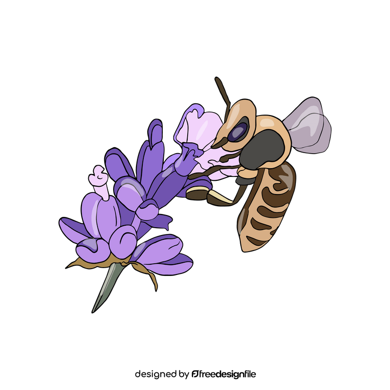 Bee on a flower clipart