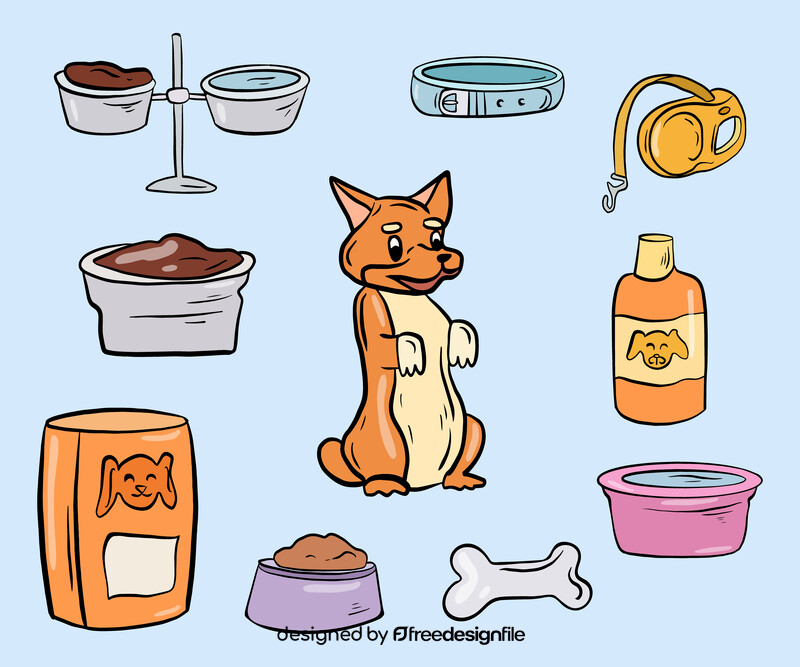 Pet animals set vector