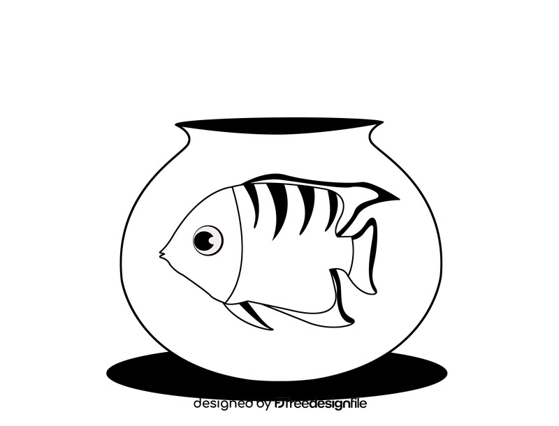 Coral fish black and white vector