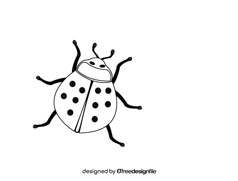 Bug black and white clipart