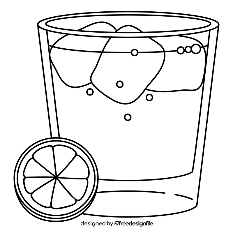 Lemon Lime Bitters black and white clipart