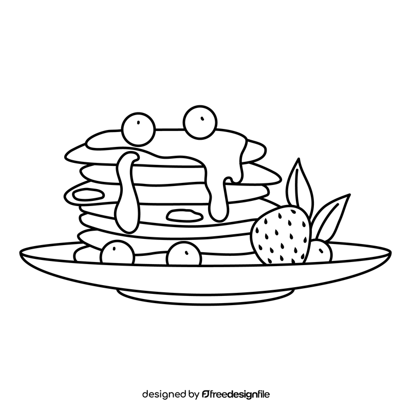 Pikelets pancakes black and white clipart