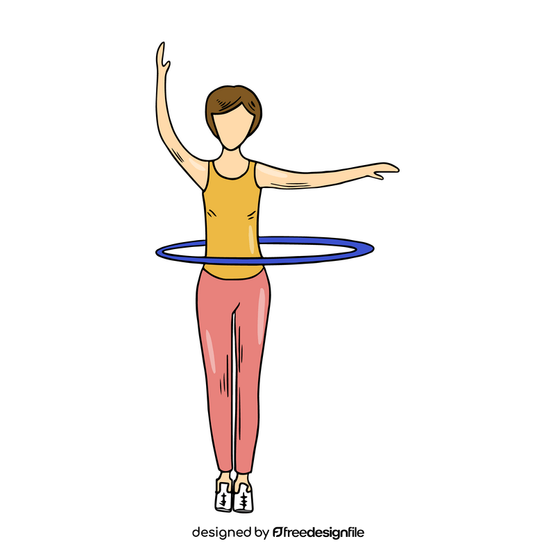 Woman hula hooping clipart