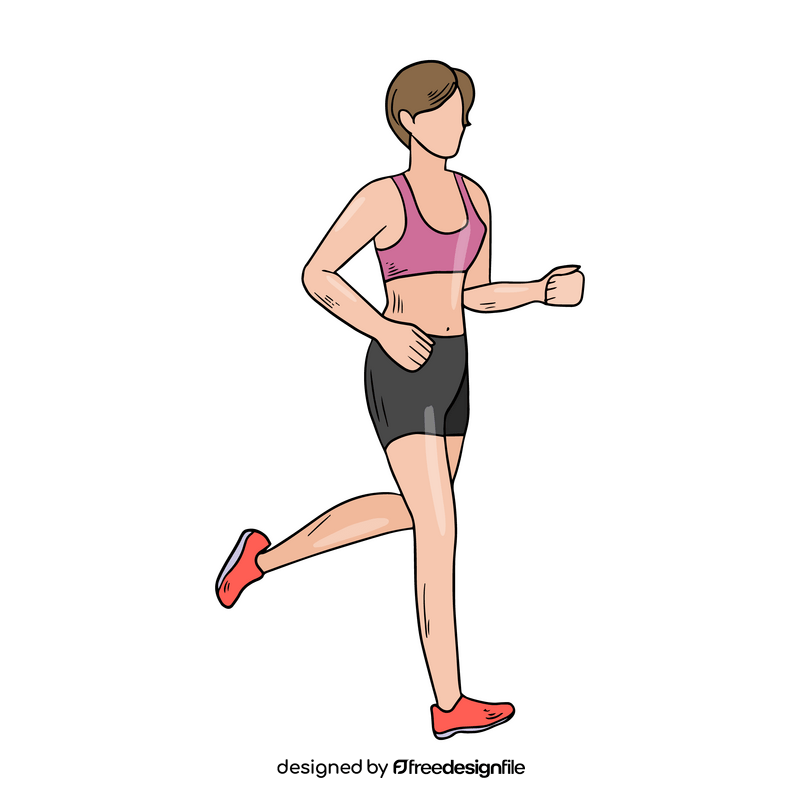 Free girl running clipart