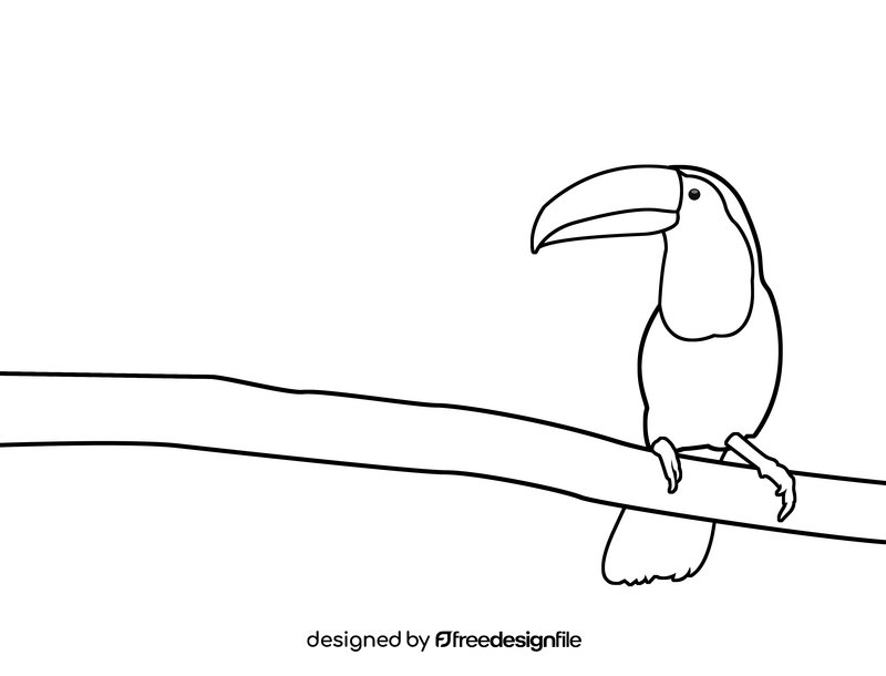 Toucan black and white clipart