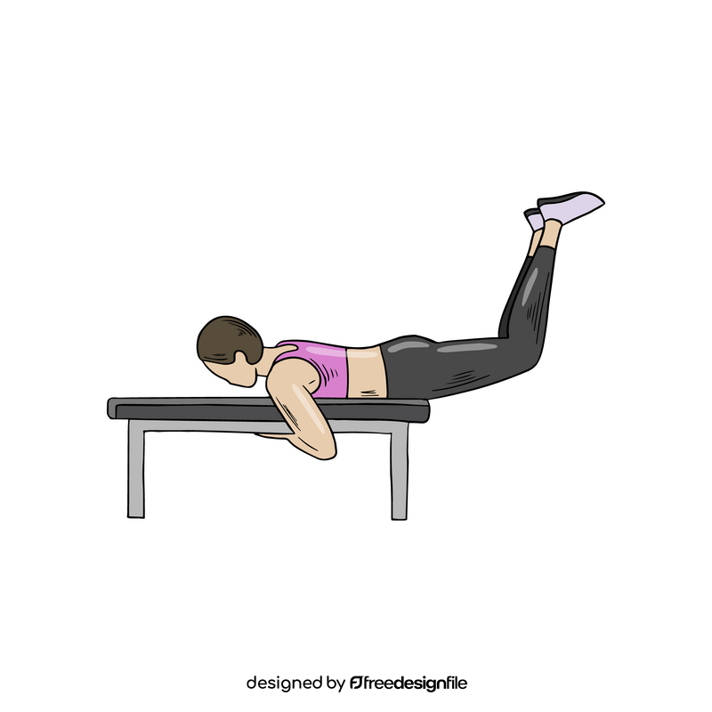 Cartoon girl at gym clipart