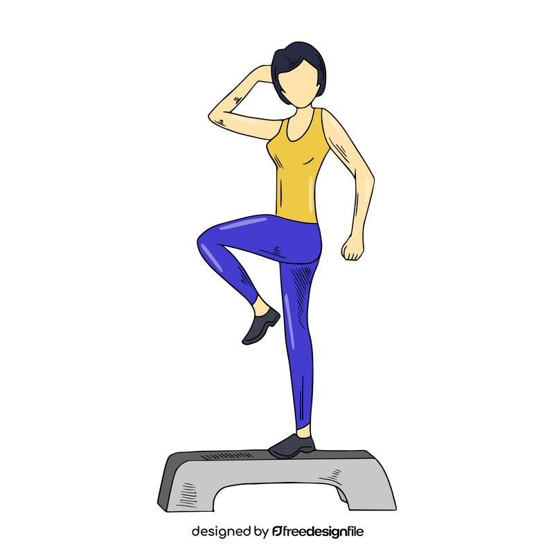 Fitness girl exercising clipart