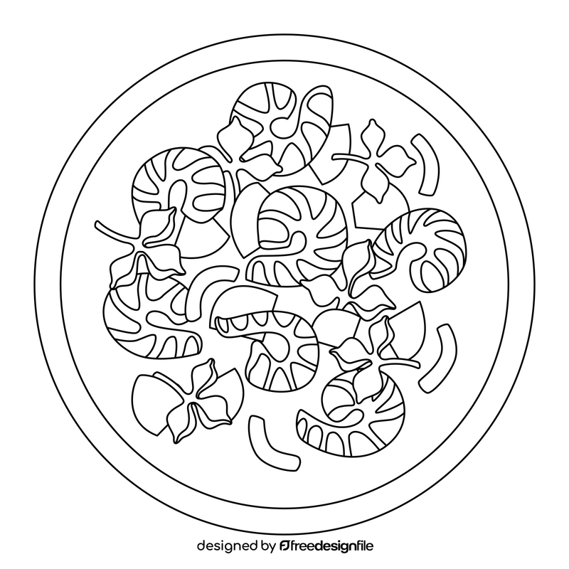 Moqueca Brazilian food black and white clipart