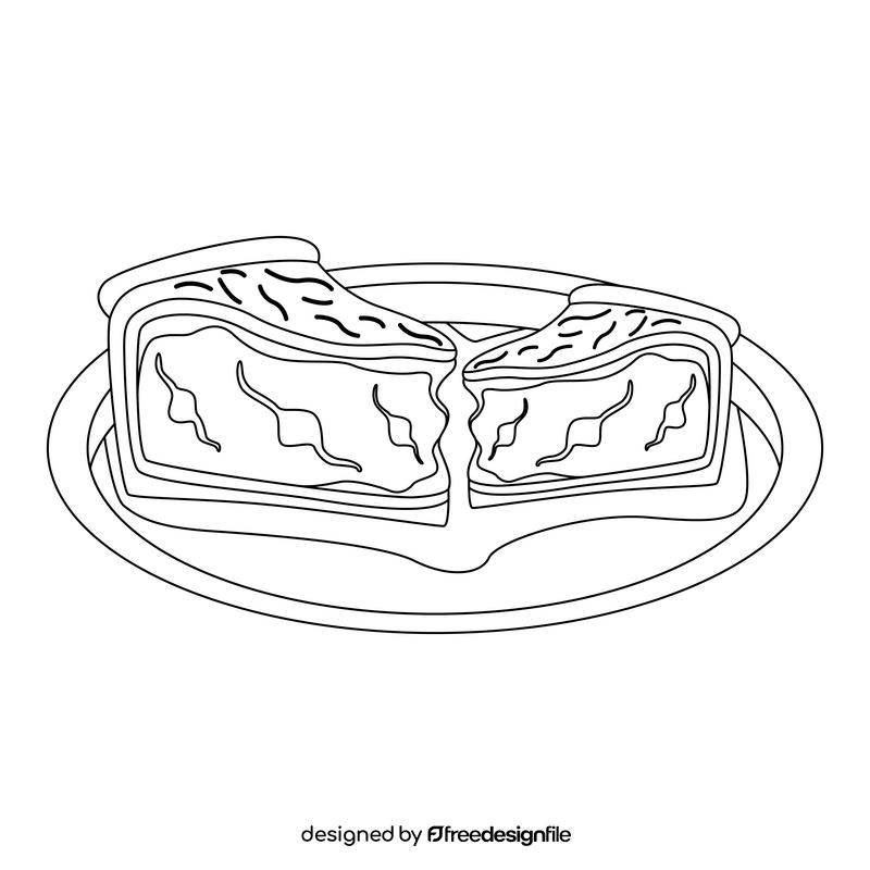 Brazilian chicken pot pie Empadao black and white clipart