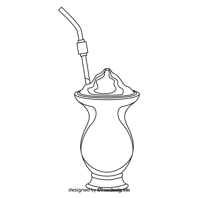 Chimarrao mate black and white clipart