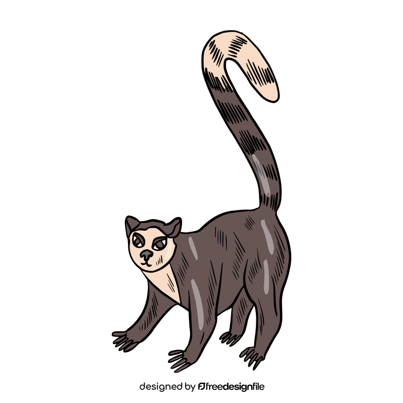 Cute lemur cartoon clipart