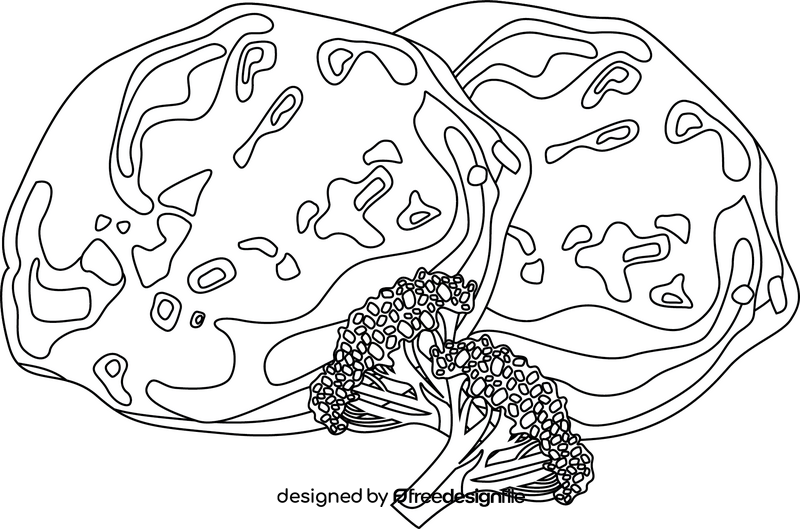 Bubble squeak British food black and white clipart