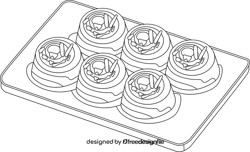 Yorkshire Pudding black and white clipart