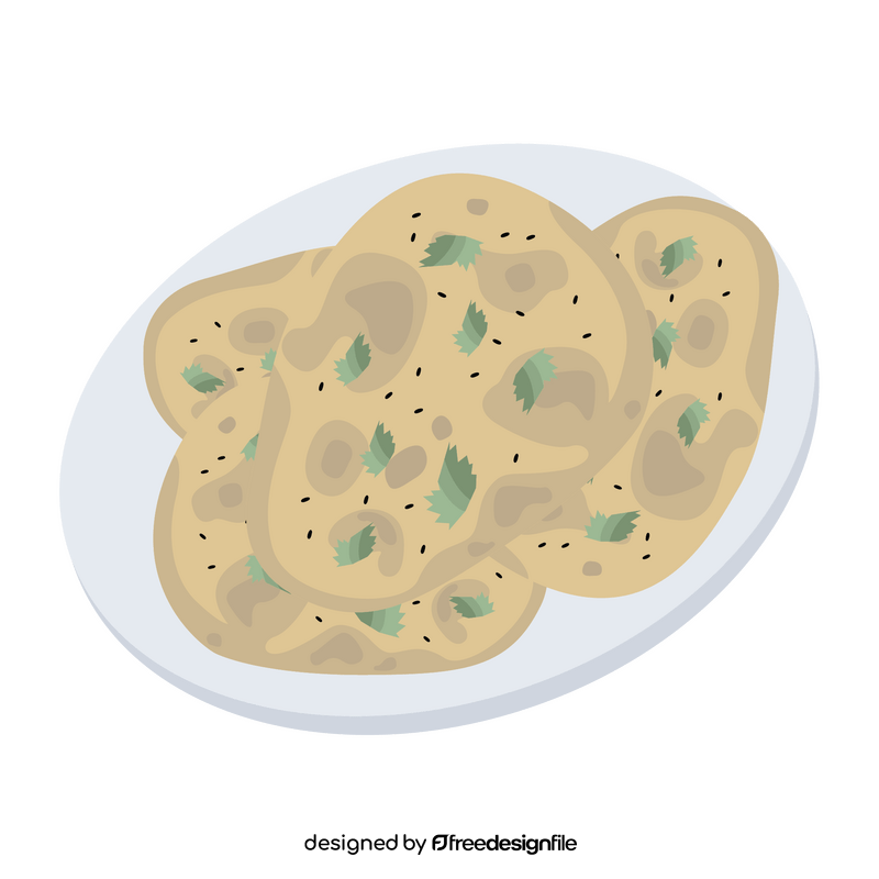 Oven baked naan clipart