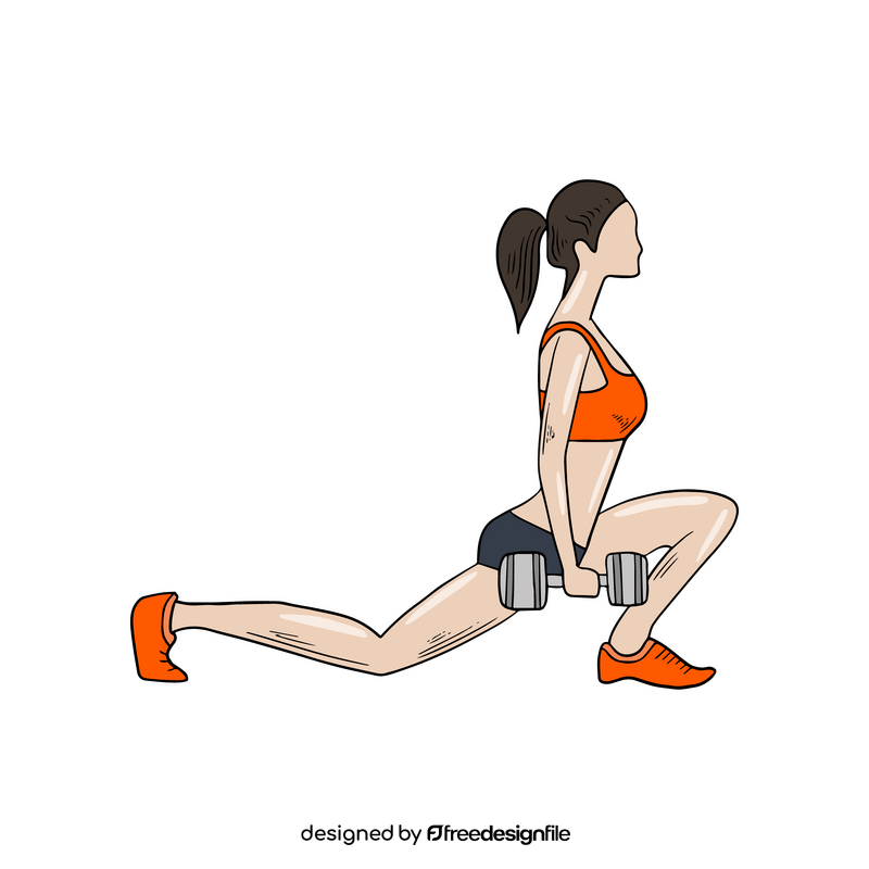 Sports girl training cartoon clipart