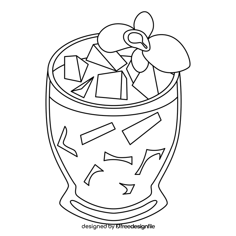 Grass jelly cincau black and white clipart