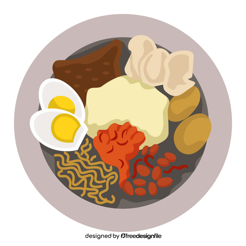 Coconut rice Indonesian food clipart