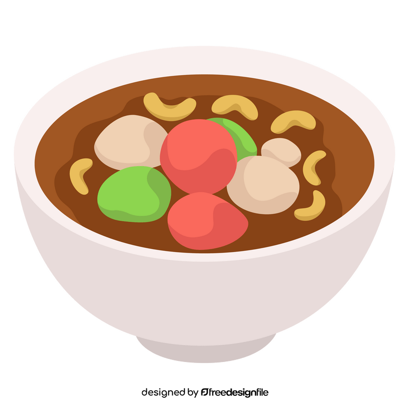 Wedang ronde Indonesian food clipart