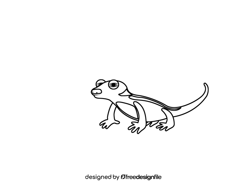Lizard black and white clipart