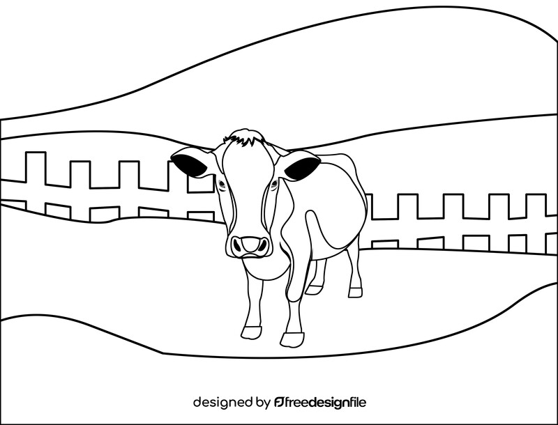 Cow black and white vector