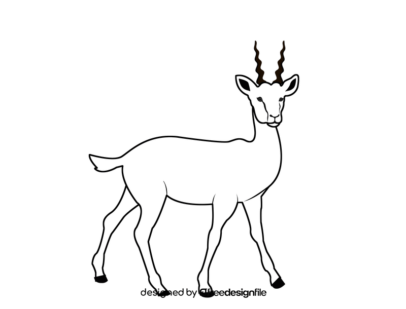 Deer black and white clipart