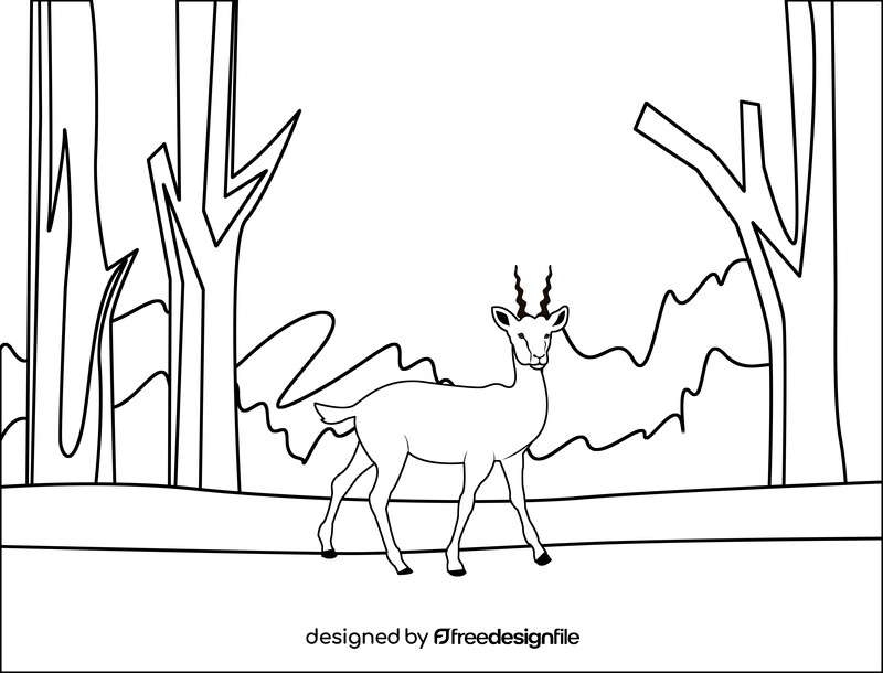 Deer black and white vector