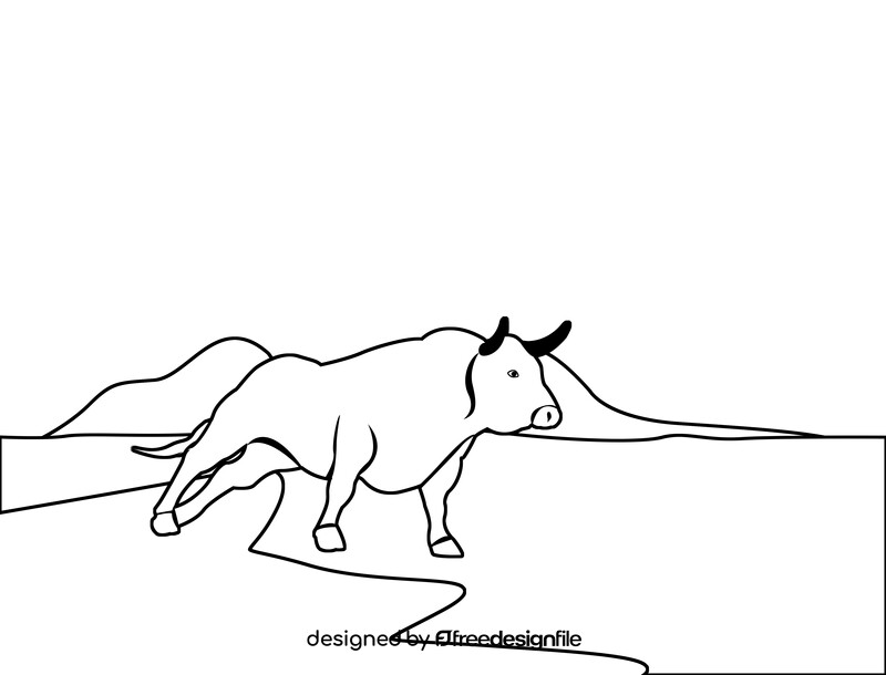 Bull black and white vector