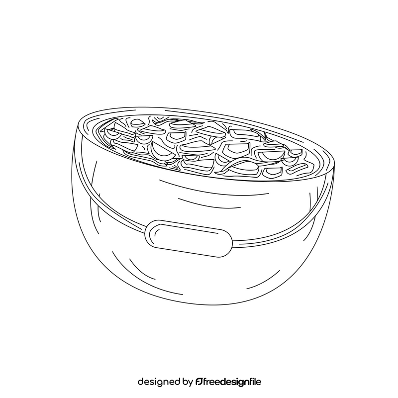 Potjiekos South African food black and white clipart