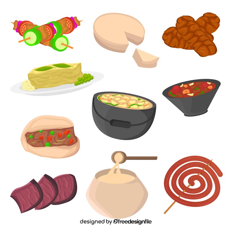 South African food set vector