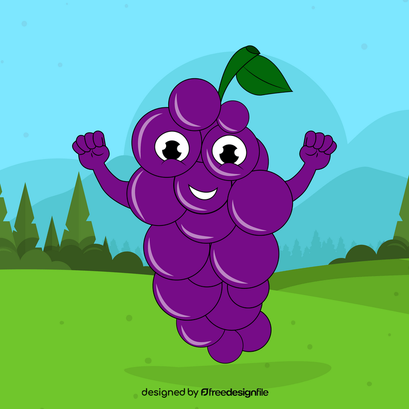 Grapes cartoon vector