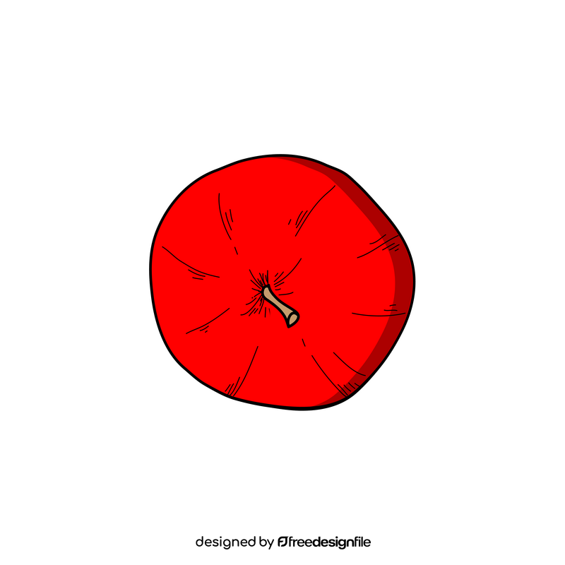 Red apple drawing clipart