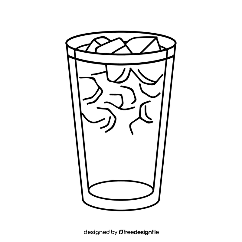 Thai iced coffee black and white clipart