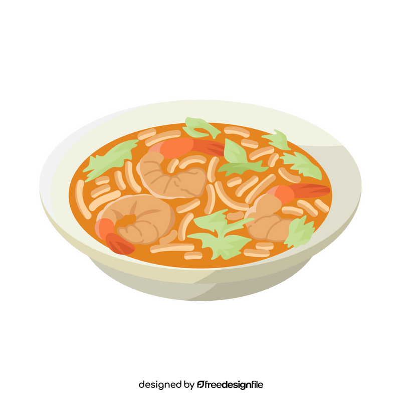 Thai shrimp soup clipart